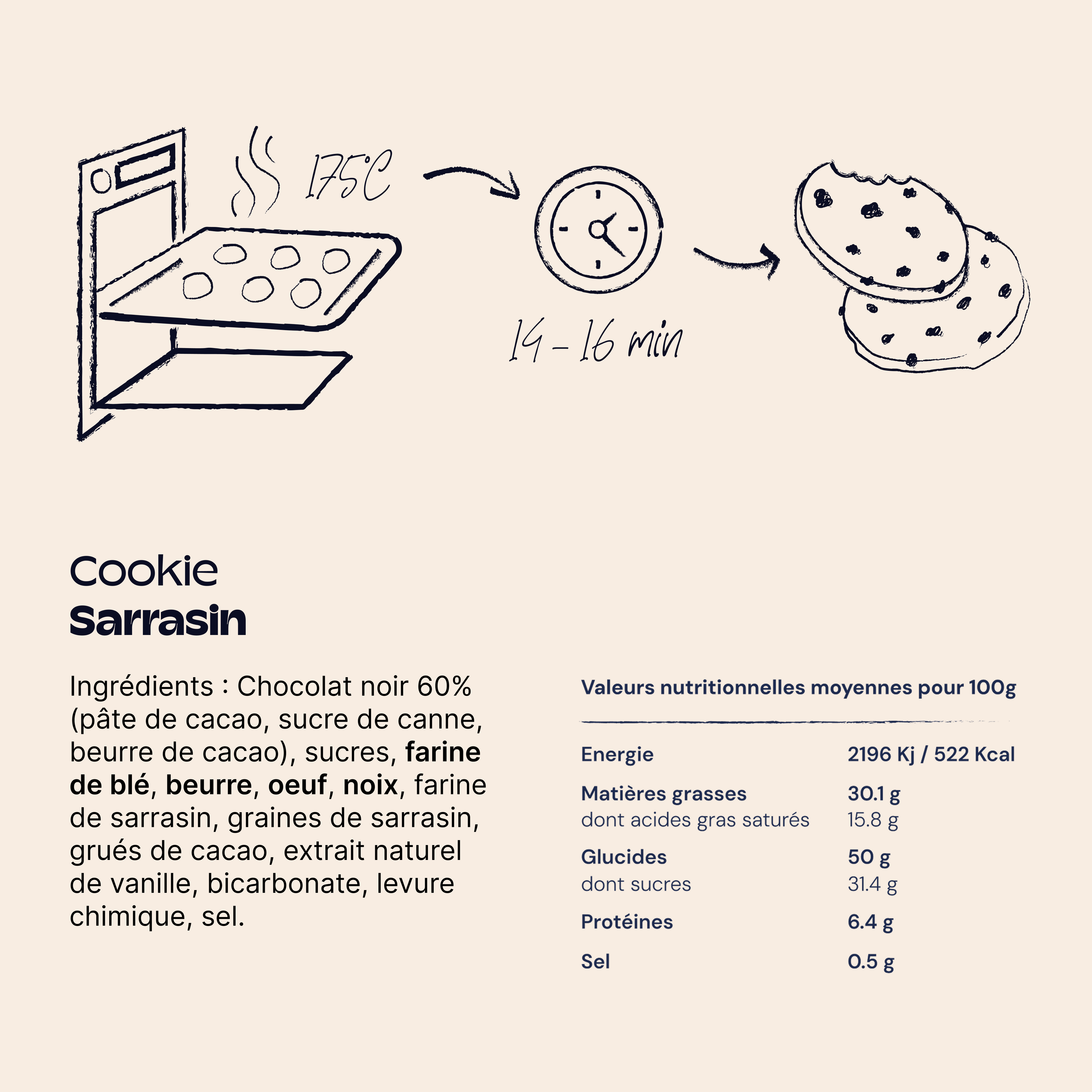 Sarrasin Pâte à Cookies prête à cuire